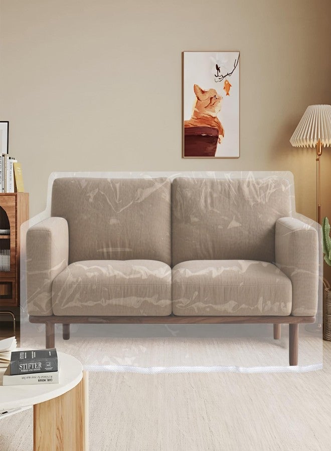 Klmnop Clear Plastic Loveseat Cover 84" W x 40" D x 36" RH x 18" FH, Water Resistant Sofa Protector Cove for Pets Scratch(Clear) - Image 4